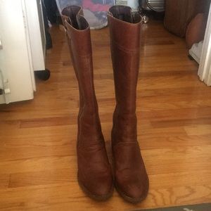 Brown Leather Tall Dress Boots